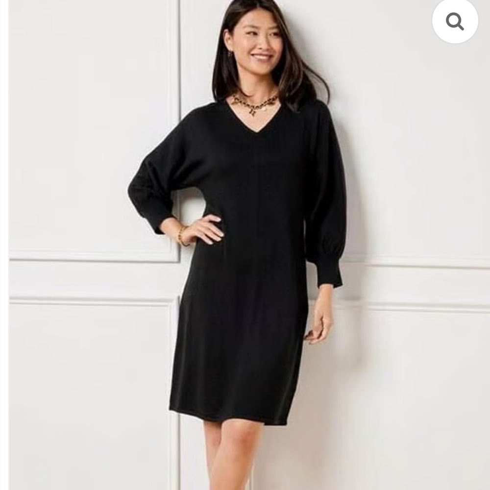 Talbots Merino V-Neck Sweater Dress